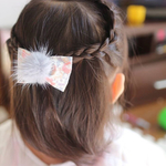 liberty ミンクファー付 リボンヘアクリップ