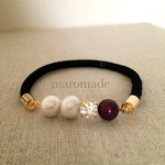 bordeaux bi-color×gom 静電気軽減ブレスレット