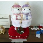 （特大）X'masサンタブーツと雪だるまちゃんのクリスマス飾り