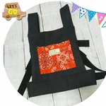 【デニム（濃紺）×バンダナ柄】抱っこ＆おんぶ紐  ぽぽちゃん☆メルちゃん