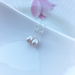 silver925 淡水パール・ローズピンクのピアス[天然石Sサイズ]