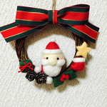 羊毛フェルト サンタ クリスマスリース