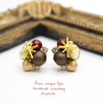 Chic Christmas* 〜Otona bijou〜♡クリスマス♡ブラウンレッド♡ビジューピアスorイヤリング