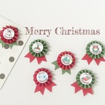 【予約商品】《クリスマス》2cmペーパーロゼットシール6個セット