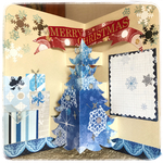 ポップアップクリスマスカード  ブルーツリー