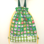 sale!手書き風電車の体操着袋(グリーン)
