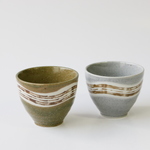 湯のみ２個組（グレーと抹茶）1setのみ