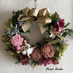 【sale】 フラワーリース☆クリスマス・ピンク