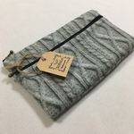 ポーチ タイプ 通帳ケース  アラン風 グレー  マルチケース