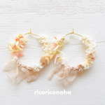  *fuwafuwa* フープピアス white