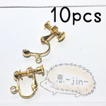 （10個5ペア）4mm半円玉付き蝶バネネジ式イヤリング（マットゴールド）