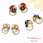 Wreathe bijou pierce❤︎縄柄 ラウンド＊ビジューピアス