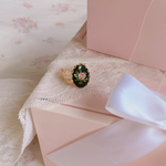 black rose glass ring