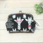 受注製作【再販】キリンさんの帆布ポーチ◆black