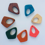   カラフルウッドビーズ/変形しずく/10個/ビーズアンドパーツ/イヤリング/ピアス/木製/アクセサリー/パーツ