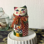   【送料無料】紅型のハチワレ猫の立つぬいぐるみ/ミックス