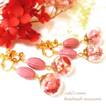 ふんわりお花畑イヤリング ピアス