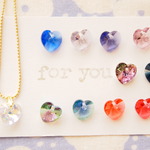 187*"for you"　12colors　ハートスワロフスキー　ネックレス　