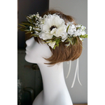 anemone Flower crown:グリーンの花冠とアネモネのヘッドパーツセット