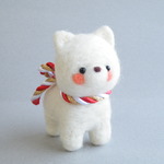 白わんこ 羊毛フェルト