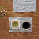シンプルな生活。リネンのカフェマット♪リネン×グリーン