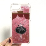 (iPhone)プリマ黒　グリッターケース（ピンク）