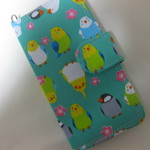 インコ　手帳型スマホケース　ほぼ全機種対応