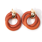 BSC-407-G【2個入り】ダブルリングウッドチャーム,Double ring Wooden Charm