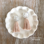clear pearl×tassel pierce/earring