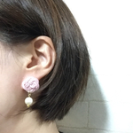 水引*梅結コットンパールピアス 桜