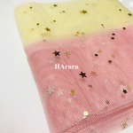 チュールリボン スター 6センチ幅 2m  ピンク
