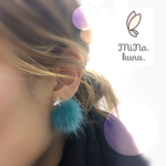 ミンクファーのバックキャッチ&星のキラキラピアス