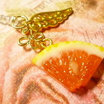 *New*イヤフォンジャック(カットピンクグレープフルーツ×羽)*再販*