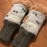 送料無料!!!中までモコモコハンドウォーマー(リボン柄)