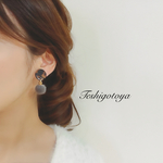 べっ甲×ファーピアス/イヤリング