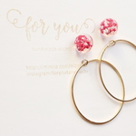 flower bighoop.. ♡　ゆれるピアス/樹脂ノンホールピアス(イヤリング）