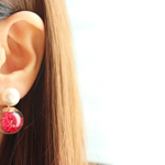 love flower dome.. ♡　コットンパール一粒ピアス/樹脂ノンホールピアス(イヤリング）