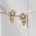 【K14GF】2wayﾋﾟｱｽ【vintage flower 】グレー