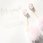 pale memories.. ♡　ゆれるファーピアス/樹脂ノンホールピアス(イヤリング）