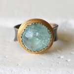 SALE＊古代スタイル＊天然アクアマリン　指輪＊12号　SV