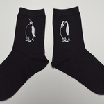 ペンギン　ソッスク、クルーソッスク、靴下、ブラック 23~25cm