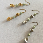 翡翠カラーのロングピアス（シルバー）