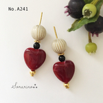 No.A241 ぷっくり❣︎ハートのアンティークピアス / イヤリング
