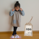 スモック［100サイズ］リネン×ヒッコリーデニム風