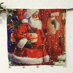 クリスマス　タペストリー　ラインストーン付き　サンタクロース