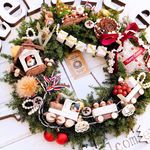 どんぐりサンタのクリスマスリース - 33cm