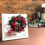 【ギフトにも】12cm/サンタさんはどーこだ？赤い実のミニクリスマススタンド【定形外郵便】