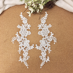 ＊再入荷＊繊細 綺麗 お花 ケミカルレースモチーフ アップリケ 白 BK171116 ハンドメイド 手芸 素材 材料