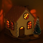 minihakuさま受注分　クリスマスLEDキャンドルハウス　オレンジ屋根