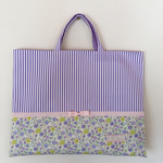《hana-may様オーダー品》花柄✕ブルーストライプ♡リボンレッスンバッグ【入園・入学】